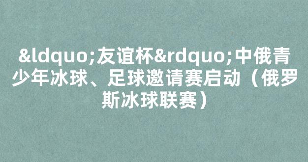 “友谊杯”中俄青少年冰球、足球邀请赛启动（俄罗斯冰球联赛）