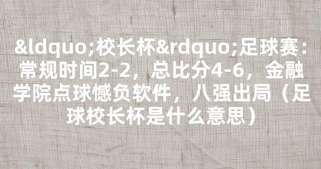 “校长杯”足球赛：常规时间2-2，总比分4-6，金融学院点球憾负软件，八强出局（足球校长杯是什么意思）