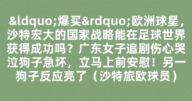 “爆买”欧洲球星，沙特宏大的国家战略能在足球世界获得成功吗？广东女子追剧伤心哭泣狗子急坏，立马上前安慰！另一狗子反应亮了（沙特旅欧球员）