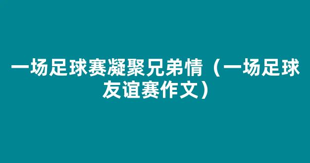 一场足球赛凝聚兄弟情（一场足球友谊赛作文）