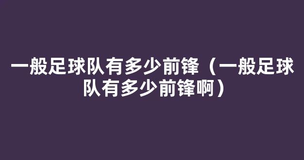 一般足球队有多少前锋（一般足球队有多少前锋啊）