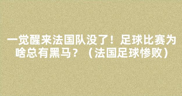 一觉醒来法国队没了！足球比赛为啥总有黑马？（法国足球惨败）