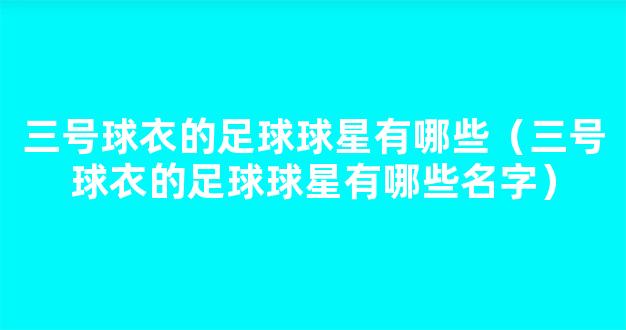 三号球衣的足球球星有哪些（三号球衣的足球球星有哪些名字）