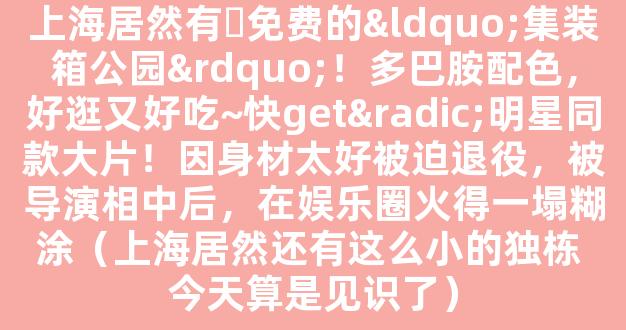 上海居然有​免费的“集装箱公园”！多巴胺配色，好逛又好吃~快get√明星同款大片！因身材太好被迫退役，被导演相中后，在娱乐圈火得一塌糊涂（上海居然还有这么小的独栋 今天算是见识了）