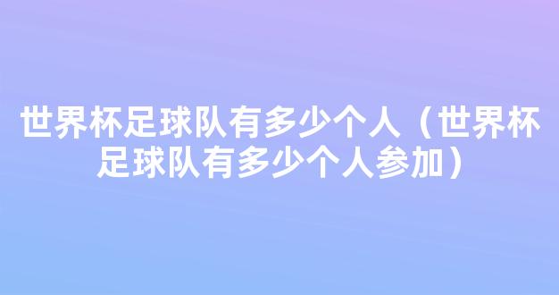 世界杯足球队有多少个人（世界杯足球队有多少个人参加）