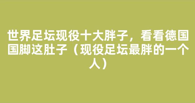 世界足坛现役十大胖子，看看德国国脚这肚子（现役足坛最胖的一个人）