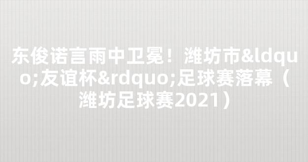 东俊诺言雨中卫冕！潍坊市“友谊杯”足球赛落幕（潍坊足球赛2021）