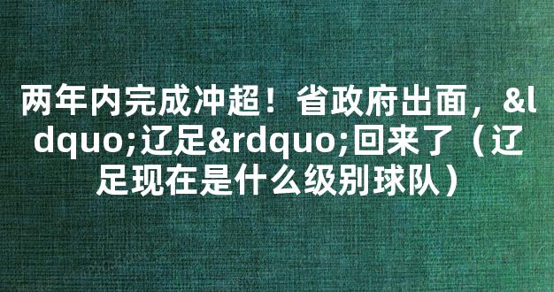 两年内完成冲超！省政府出面，“辽足”回来了（辽足现在是什么级别球队）