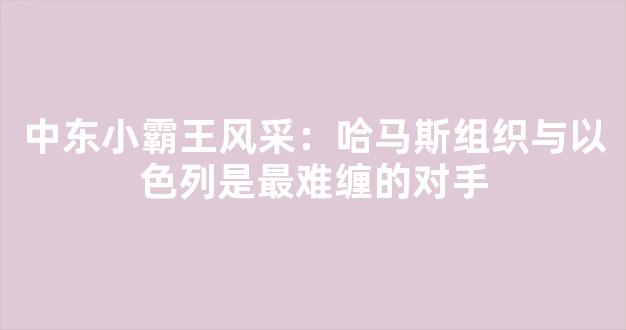 中东小霸王风采：哈马斯组织与以色列是最难缠的对手