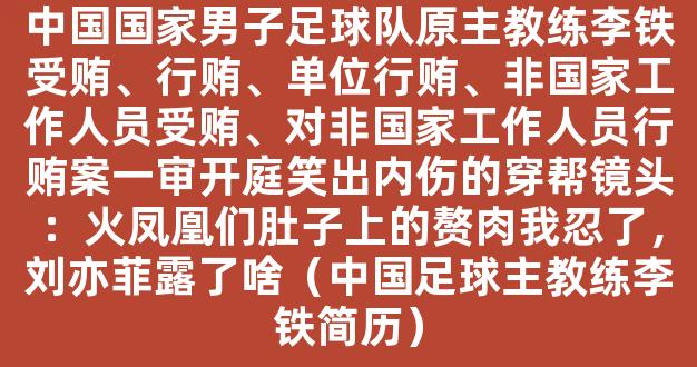 中国国家男子足球队原主教练李铁受贿、行贿、单位行贿、非国家工作人员受贿、对非国家工作人员行贿案一审开庭笑出内伤的穿帮镜头：火凤凰们肚子上的赘肉我忍了，刘亦菲露了啥（中国足球主教练李铁简历）