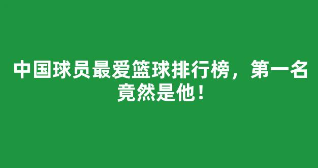 中国球员最爱篮球排行榜，第一名竟然是他！