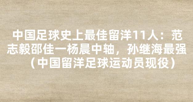 中国足球史上最佳留洋11人：范志毅邵佳一杨晨中轴，孙继海最强（中国留洋足球运动员现役）