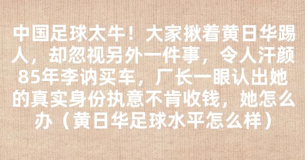 中国足球太牛！大家揪着黄日华踢人，却忽视另外一件事，令人汗颜85年李讷买车，厂长一眼认出她的真实身份执意不肯收钱，她怎么办（黄日华足球水平怎么样）