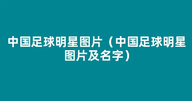 中国足球明星图片（中国足球明星图片及名字）