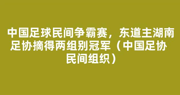 中国足球民间争霸赛，东道主湖南足协摘得两组别冠军（中国足协 民间组织）