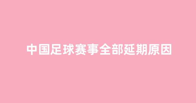 中国足球赛事全部延期原因