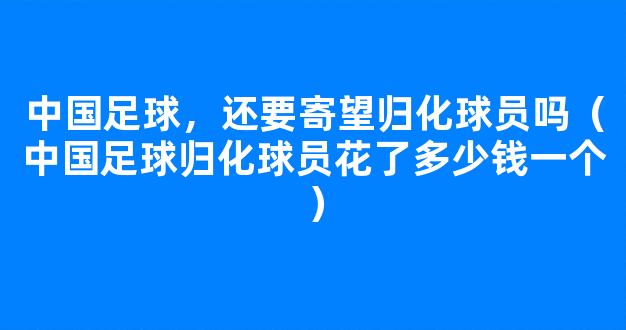 中国足球，还要寄望归化球员吗（中国足球归化球员花了多少钱一个）