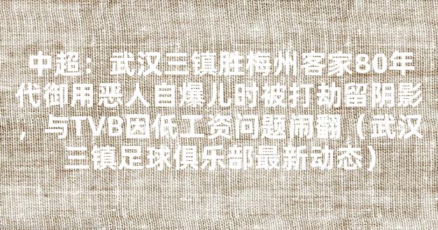 中超：武汉三镇胜梅州客家80年代御用恶人自爆儿时被打劫留阴影，与TVB因低工资问题闹翻（武汉三镇足球俱乐部最新动态）