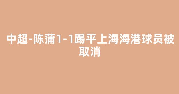 中超-陈蒲1-1踢平上海海港球员被取消