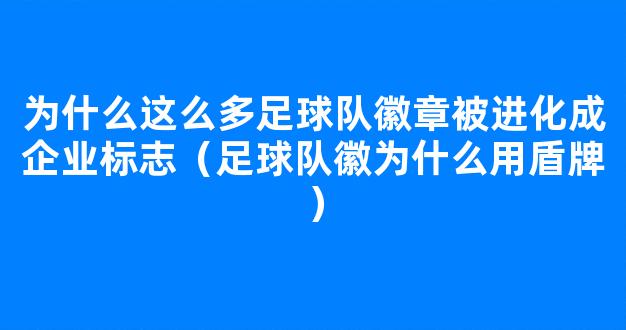 为什么这么多足球队徽章被进化成企业标志（足球队徽为什么用盾牌）