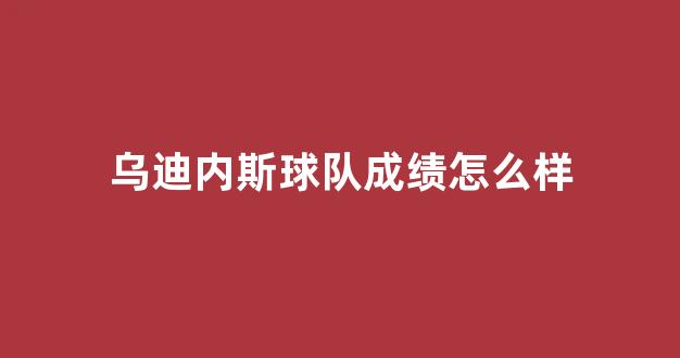 乌迪内斯球队成绩怎么样