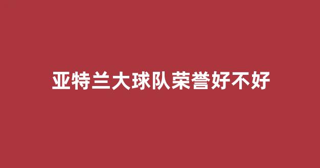 亚特兰大球队荣誉好不好