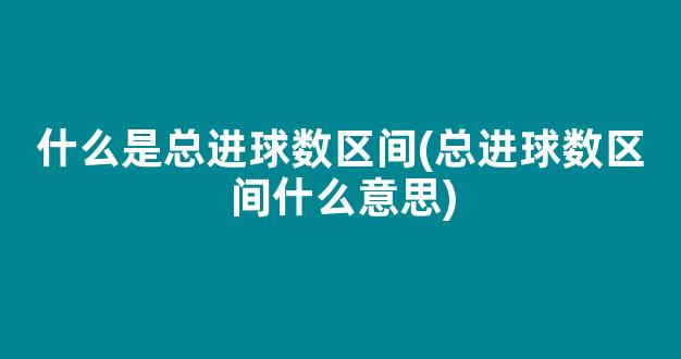 什么是总进球数区间(总进球数区间什么意思)