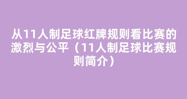 从11人制足球红牌规则看比赛的激烈与公平（11人制足球比赛规则简介）