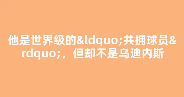 他是世界级的“共拥球员”，但却不是乌迪内斯