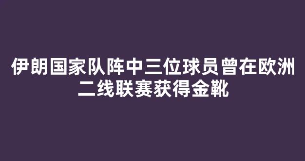 伊朗国家队阵中三位球员曾在欧洲二线联赛获得金靴