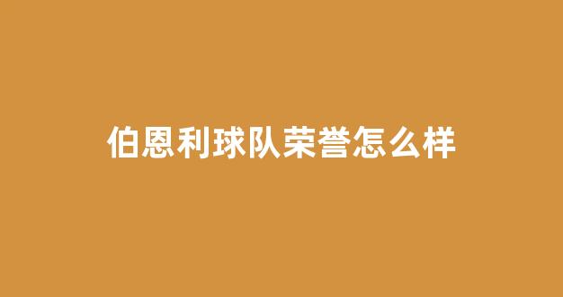 伯恩利球队荣誉怎么样