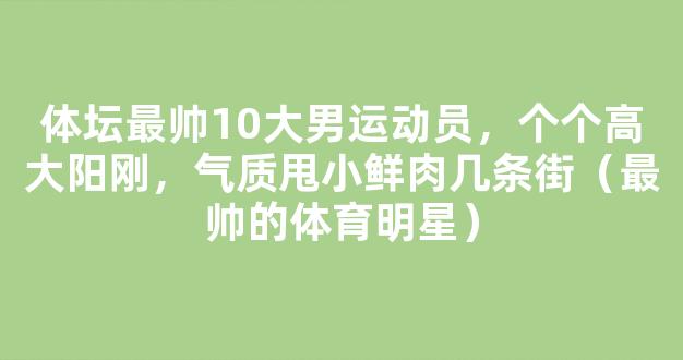 体坛最帅10大男运动员，个个高大阳刚，气质甩小鲜肉几条街（最帅的体育明星）