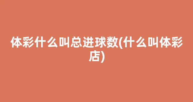 体彩什么叫总进球数(什么叫体彩店)