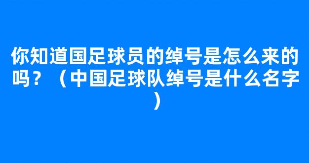 你知道国足球员的绰号是怎么来的吗？（中国足球队绰号是什么名字）