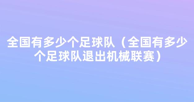 全国有多少个足球队（全国有多少个足球队退出机械联赛）