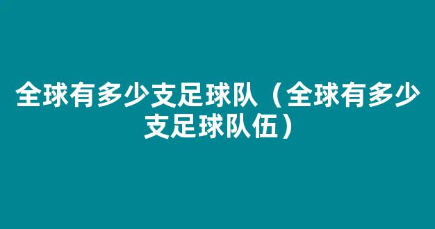 全球有多少支足球队（全球有多少支足球队伍）