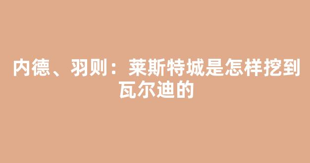 内德、羽则：莱斯特城是怎样挖到瓦尔迪的