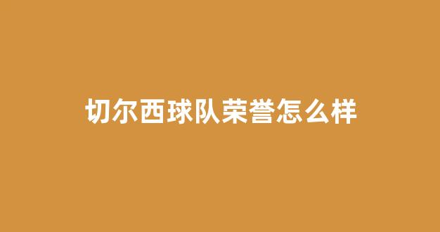 切尔西球队荣誉怎么样