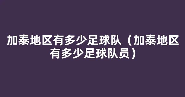 加泰地区有多少足球队（加泰地区有多少足球队员）