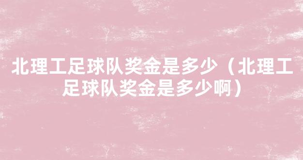 北理工足球队奖金是多少（北理工足球队奖金是多少啊）