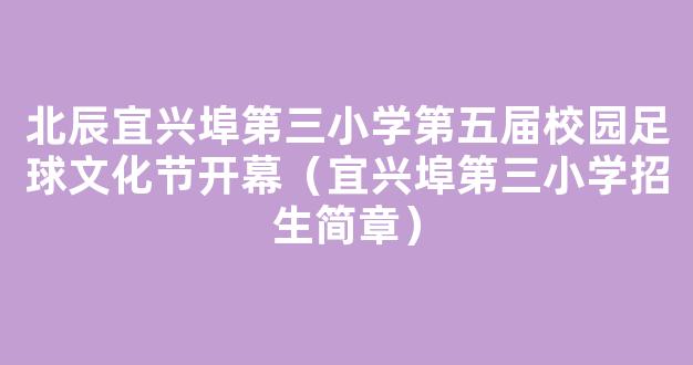 北辰宜兴埠第三小学第五届校园足球文化节开幕（宜兴埠第三小学招生简章）