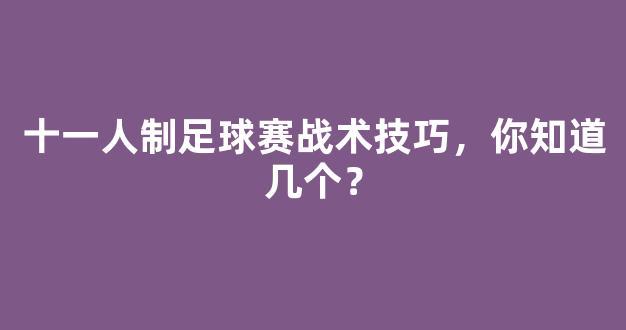 十一人制足球赛战术技巧，你知道几个？