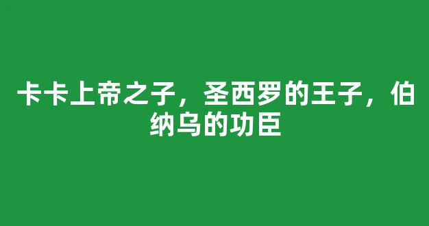 卡卡上帝之子，圣西罗的王子，伯纳乌的功臣