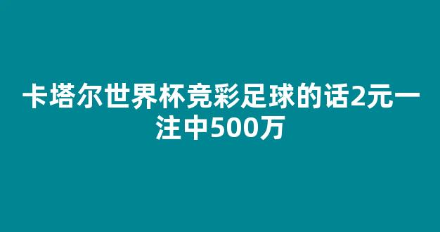 卡塔尔世界杯竞彩足球的话2元一注中500万