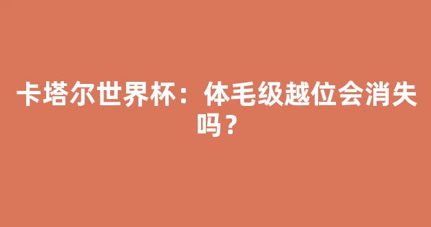 卡塔尔世界杯：体毛级越位会消失吗？