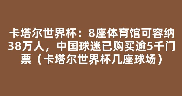 卡塔尔世界杯：8座体育馆可容纳38万人，中国球迷已购买逾5千门票（卡塔尔世界杯几座球场）