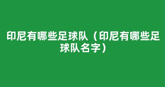 印尼有哪些足球队（印尼有哪些足球队名字）