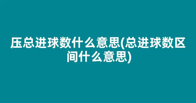 压总进球数什么意思(总进球数区间什么意思)