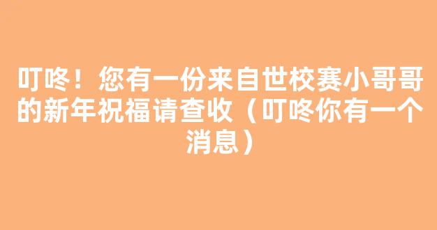 叮咚！您有一份来自世校赛小哥哥的新年祝福请查收（叮咚你有一个消息）