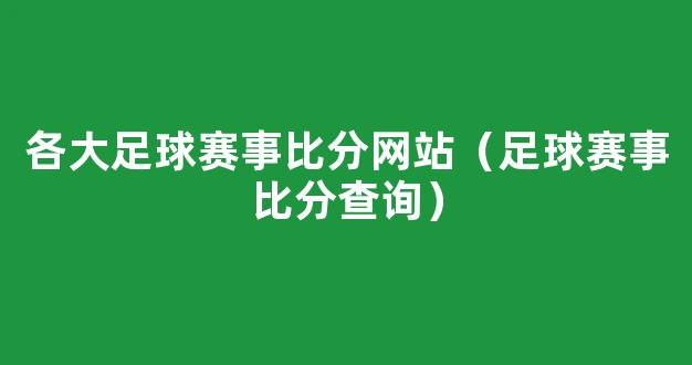 各大足球赛事比分网站（足球赛事比分查询）